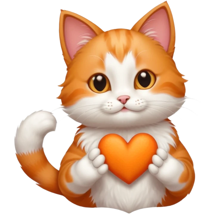 котик який робить сердечко своїми лапками emoji