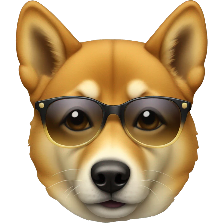 Sheba inu dog wearing sunglasses emoji