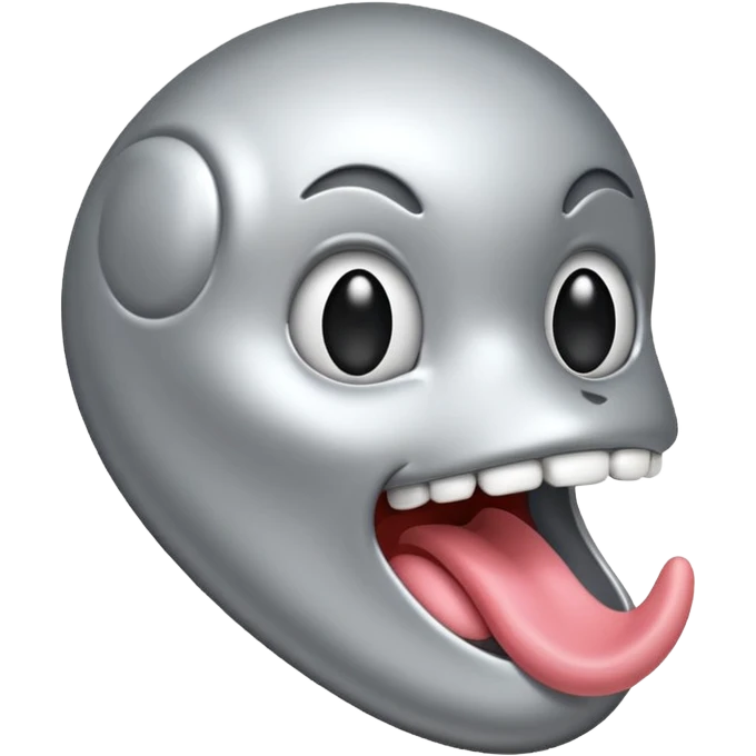 a tongue made of silver emoji