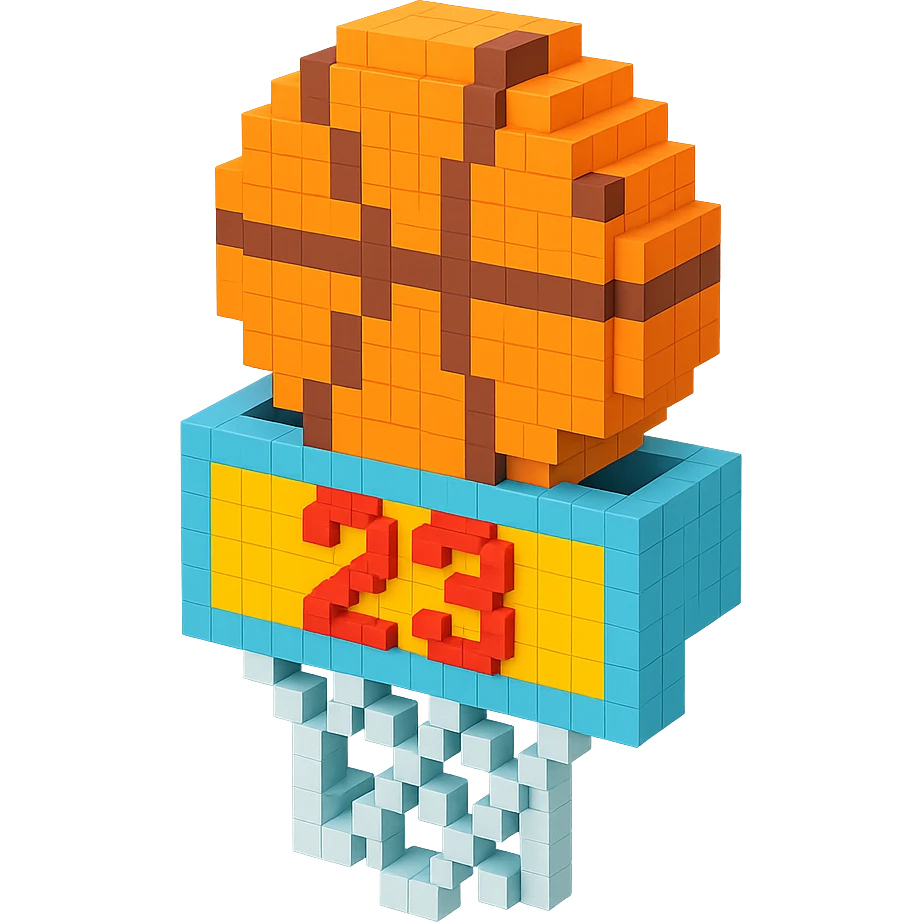 баскетбольный мяч с надписью "23" в сетке, no background emoji