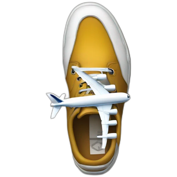 des chaussures fusionés avec un avion emoji