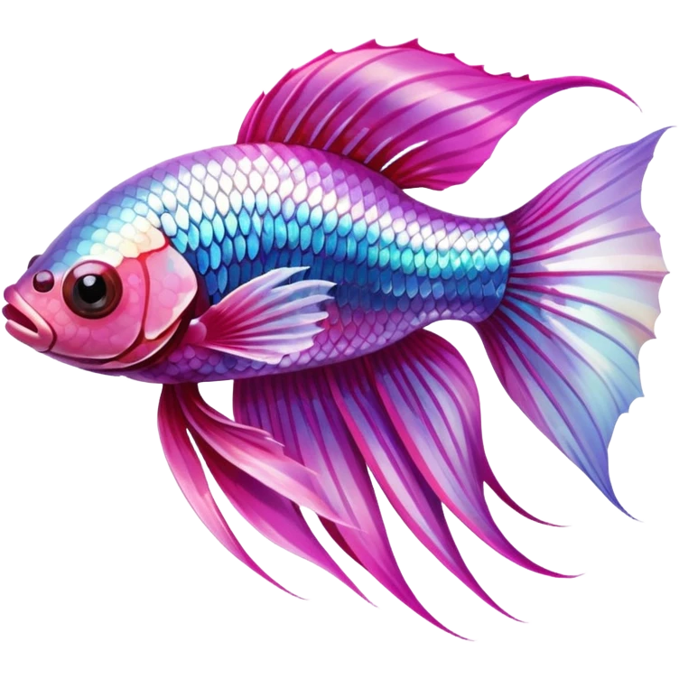 pink and white betta fish facing left emoji