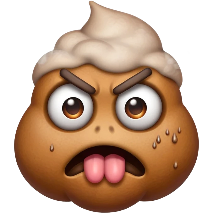 angry poop emoji, eyes bulging, steam from head emoji