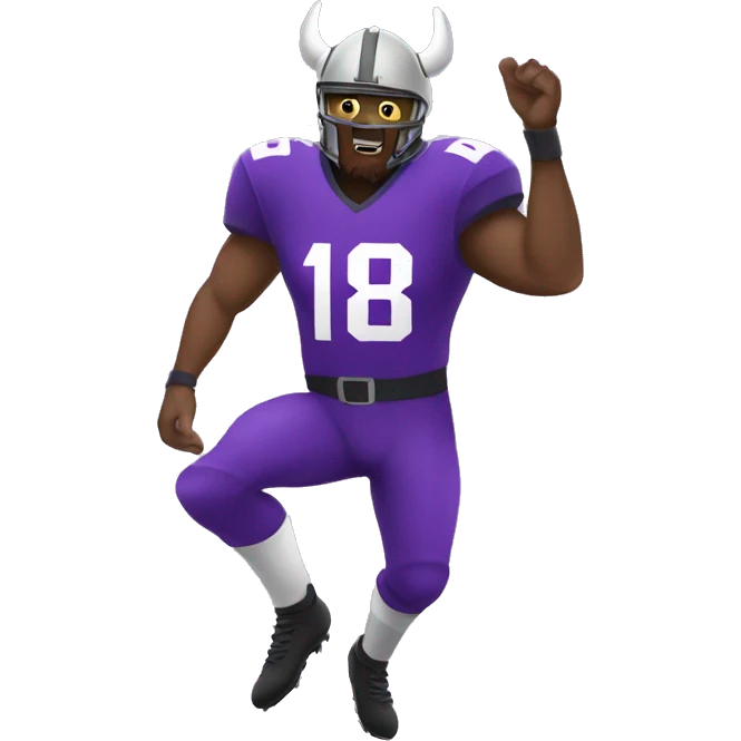 purple viking football play number 18 emoji