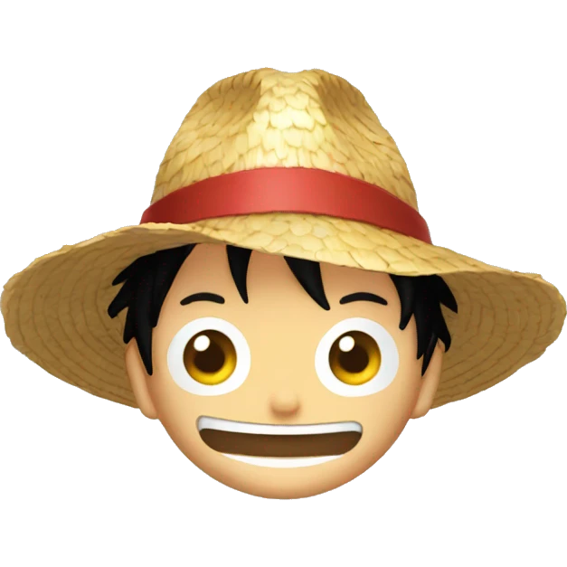crea un emoji de luffy con sombrero de paja emoji