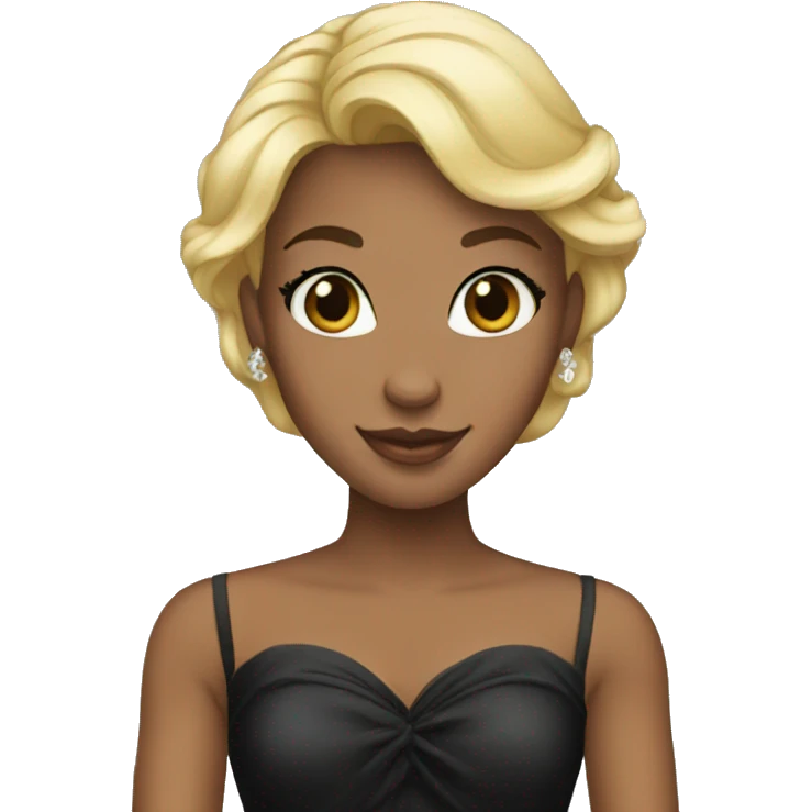 Black dress princess blonde emoji