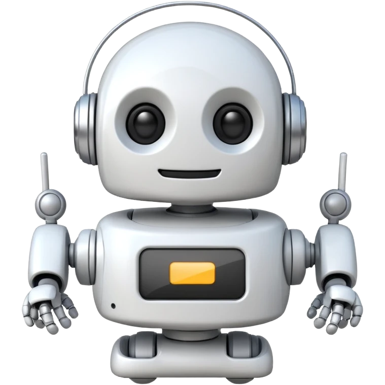 robot old cartoon simple kid toy white innocent funny gudget chatGPT round adorable music_lover emoji