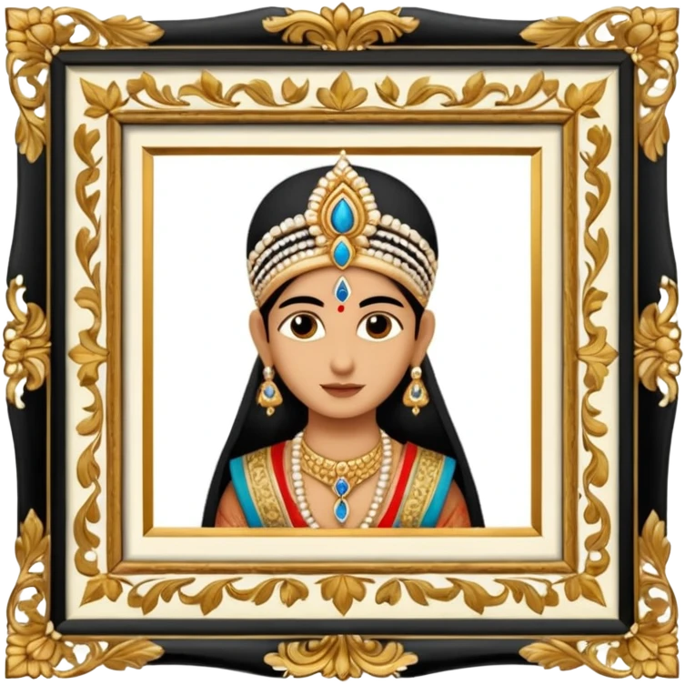 an indian frame with a royal painting  emoji