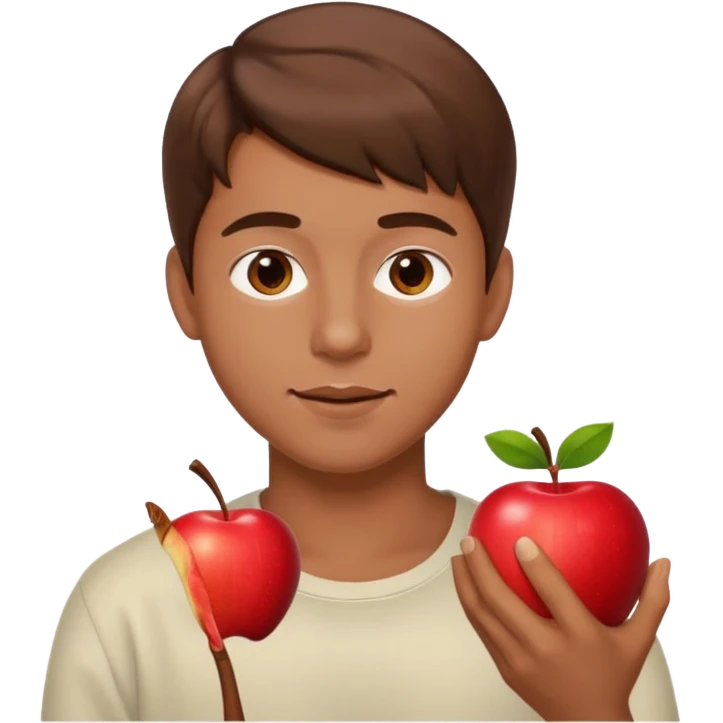 I want you to create an emoji of a SPANISH sergeant,  He should be a young guy with brown hair, brown eyes, his skin color like he’s tan and he’s eating an apple  emoji