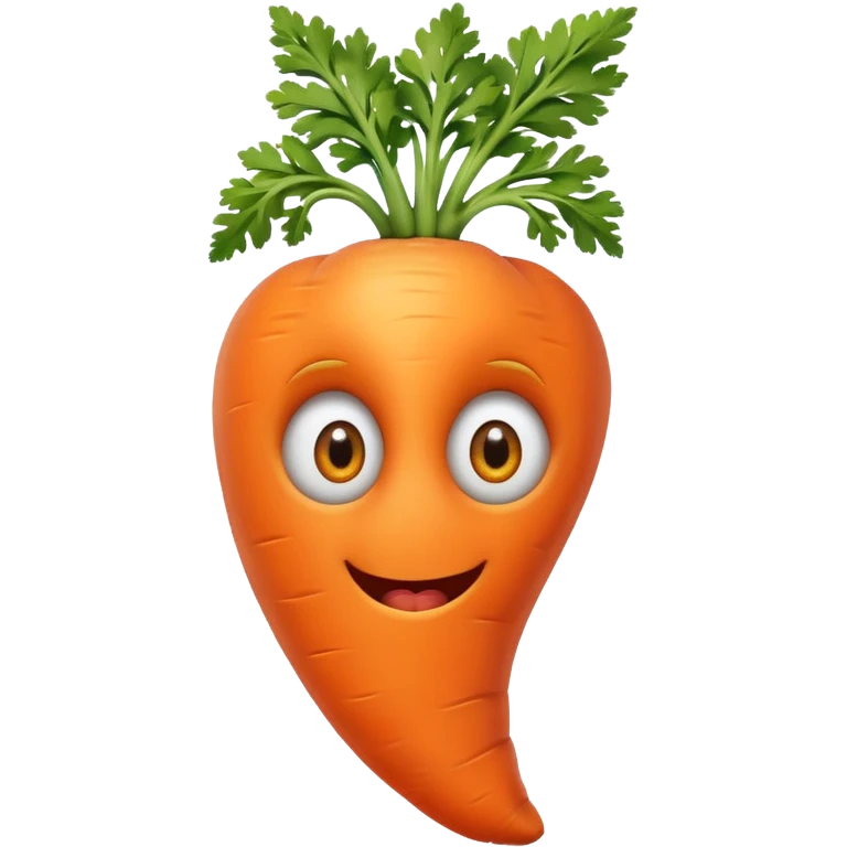 Create a curved carrot with eyes emoji