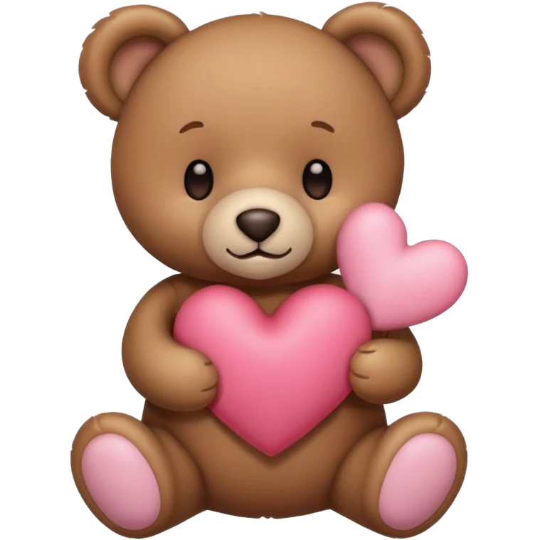 Teddy bear holding a heart emoji