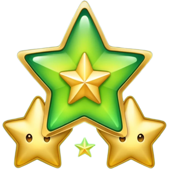 stars with golden and green colours emoji