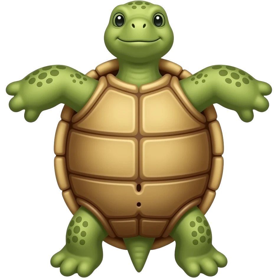 turtle on its back with a belly button emoji