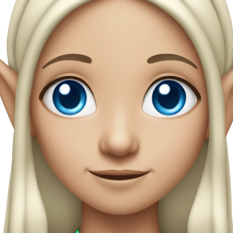 Elf ear girl with blue eyes  emoji