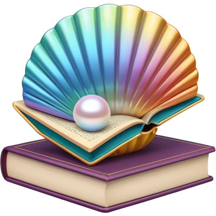 Open shell with pearl and books emoji