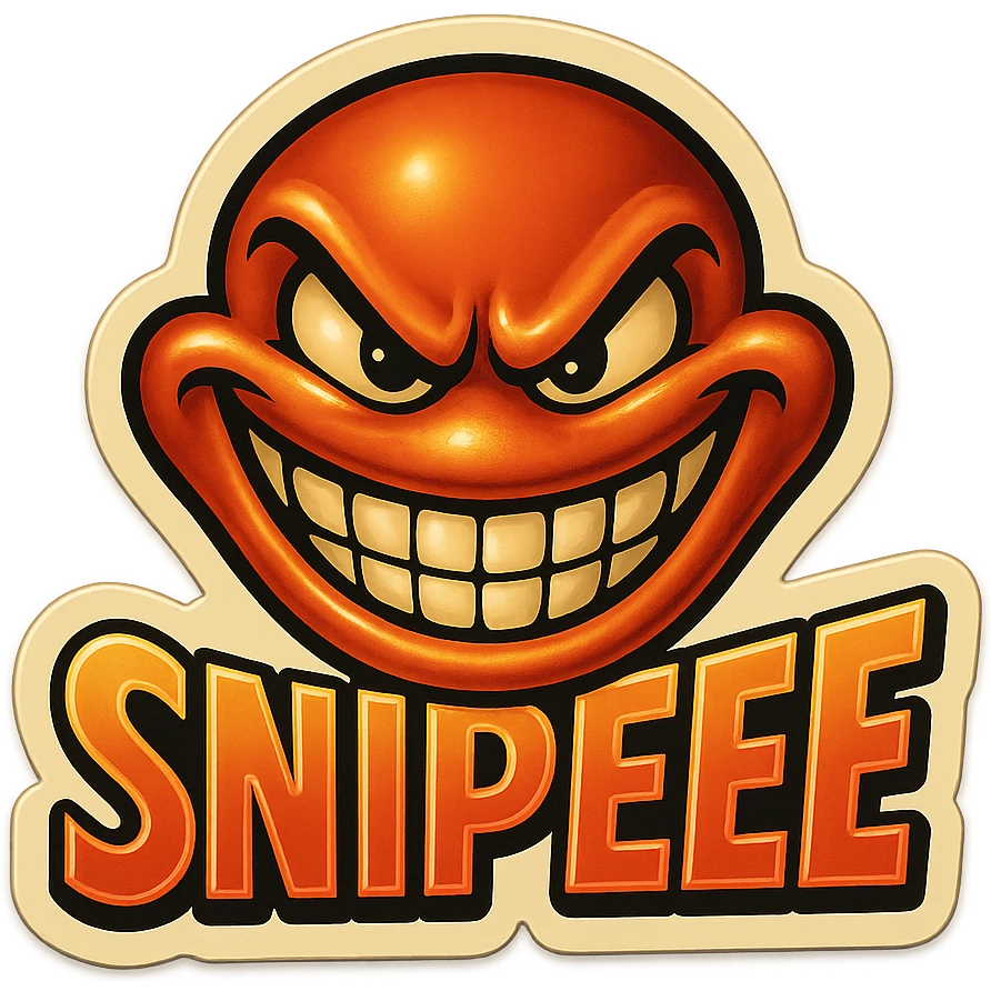 grin EVIL LOOk , Make it say "SNIPEEE" emoji