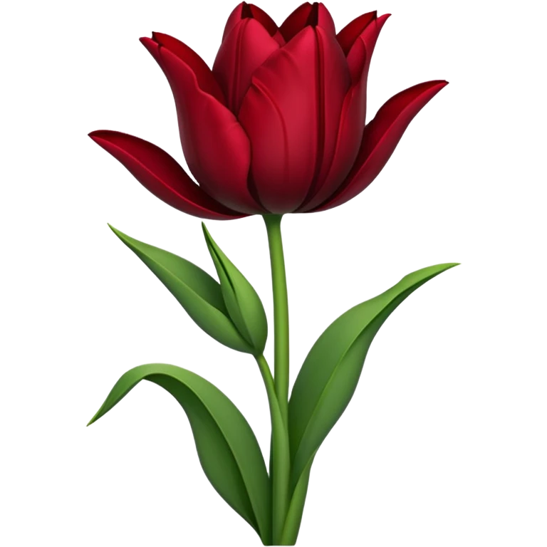 goth tulip with wilted look and dark green stem emoji