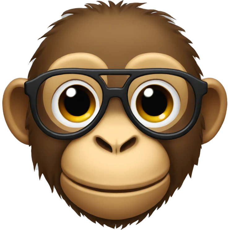 Monkey with glasses and beard emoji
