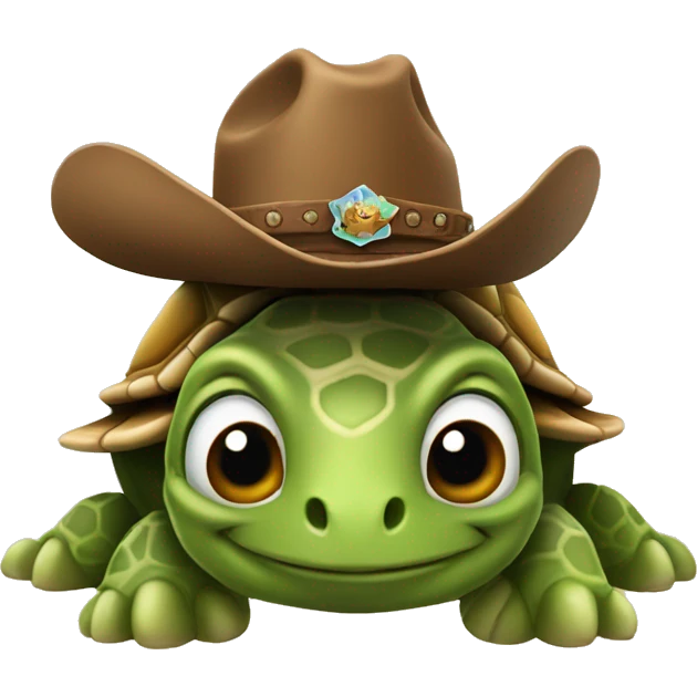 Turtle wearing cowboy hat emoji