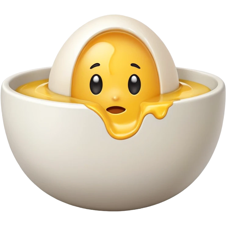 cracked egg in bowl  emoji