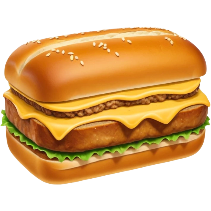 traditional Bavarian Leberkäse sandwich emoji, golden-brown meatloaf slice in round crusty white roll, touch of mustard, clean bold easy to recognize emoji