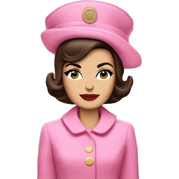 Jackie Kennedy day of assasination in pink suit and pillbox hat emoji