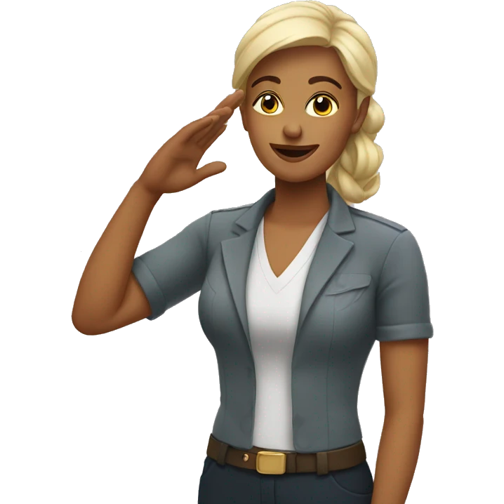 Woman who salute emoji