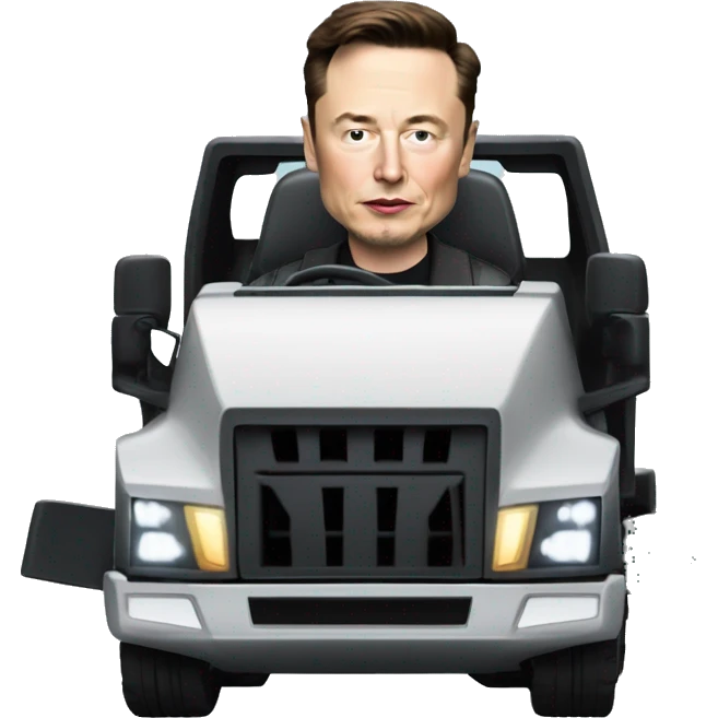 Elon Musk driving a Cybertruck emoji