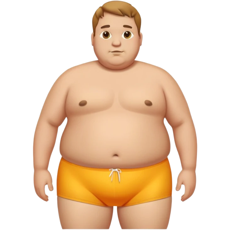 Fat man in tight swimming trunks  emoji