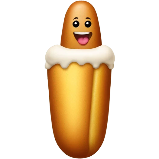 Corn dog drinking beer emoji