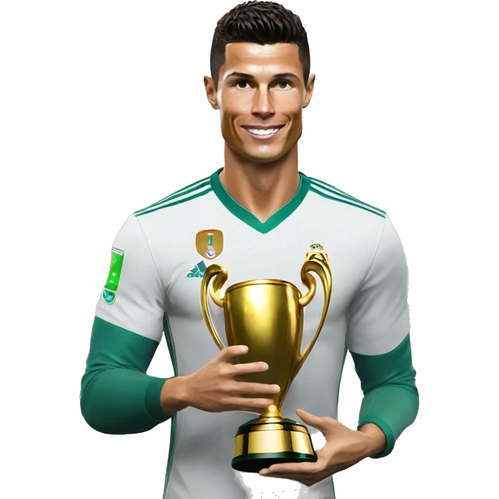 cristiano ronaldo con la copa mundial emoji