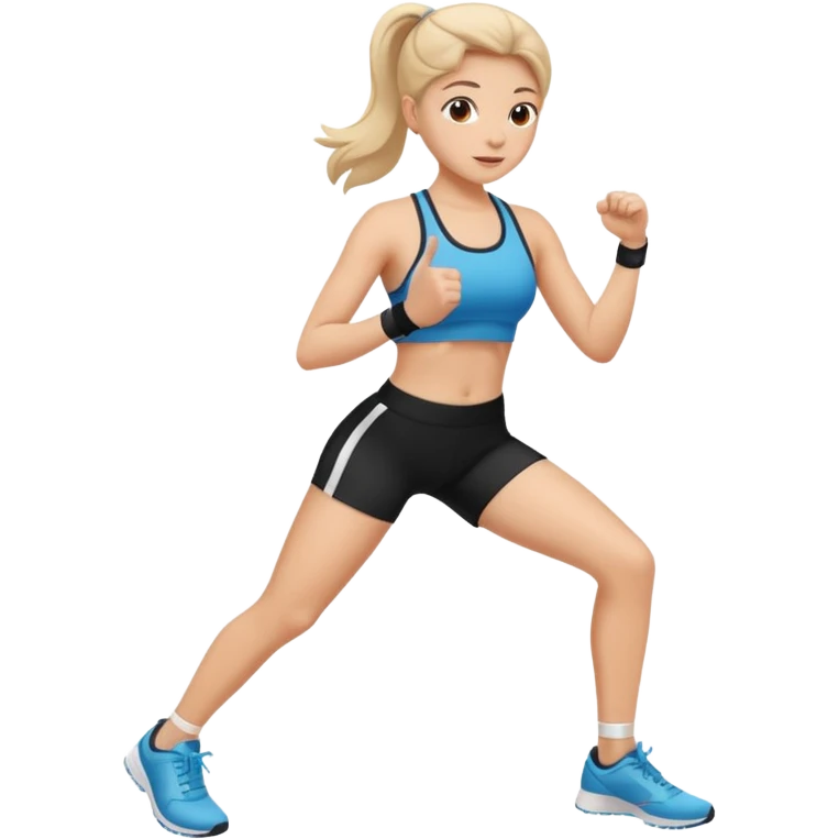 Una chica  haciendo ejercicio  emoji
