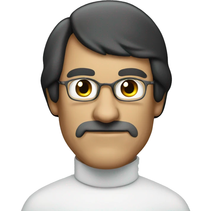 broccoli man that looks like steve jobs, black turtle neck  emoji