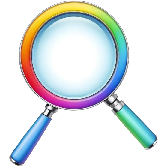 completely rainbow colored magnifier  emoji