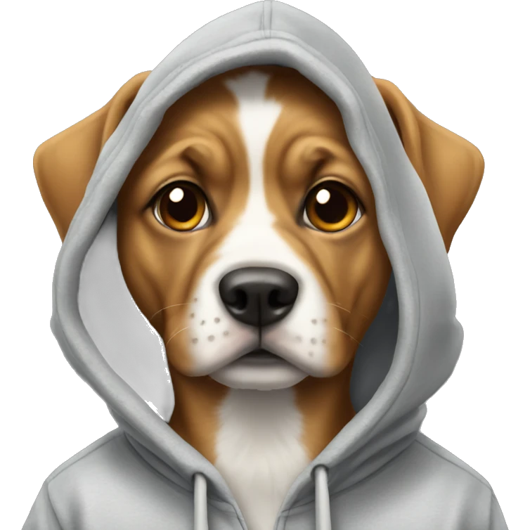 Dog emoji with a hoodie emoji