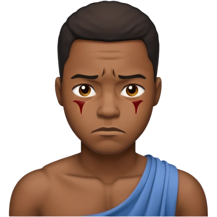 Black man with hurt shoulder emoji