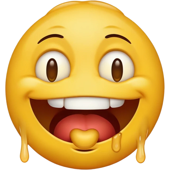 yellow emoji with dead eyes and drooling emoji
