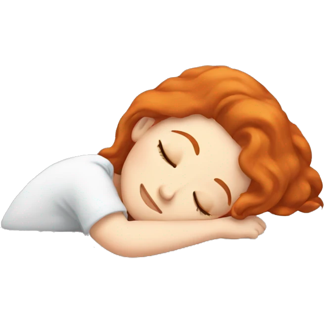 redhead girl sleeping emoji