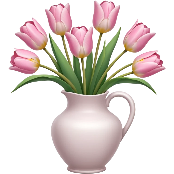 Light pink tulips in white vase emoji