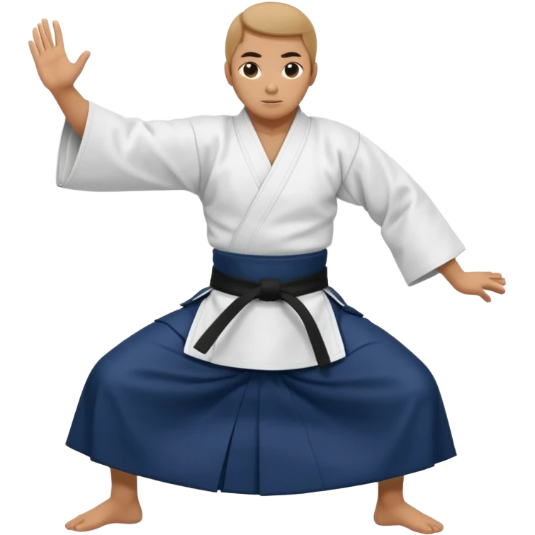 Aikido practitioner in hakama performing a throw emoji
