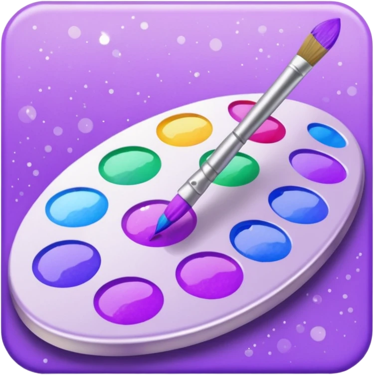 glitter purple art pincel pallet emoji