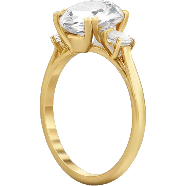 Oval cut diamond ring gold  emoji