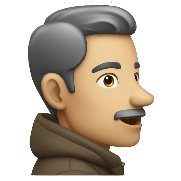 A man whisper emoji
