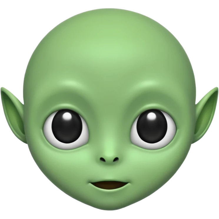 A cute alien face with two black eyes and without antennae, ears, nostrils emoji