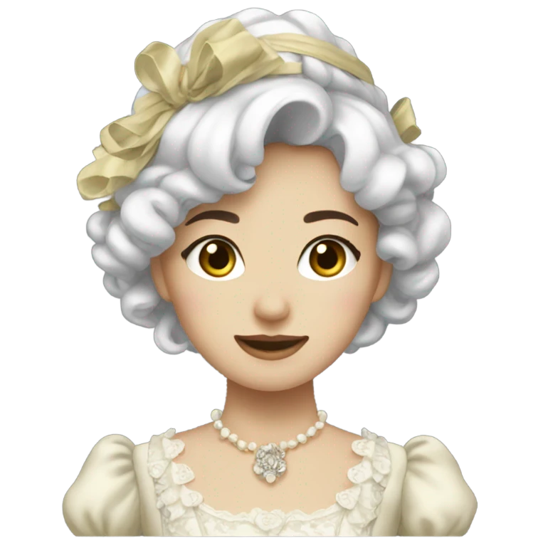 Sarah Hu wearing rococo clothes emoji