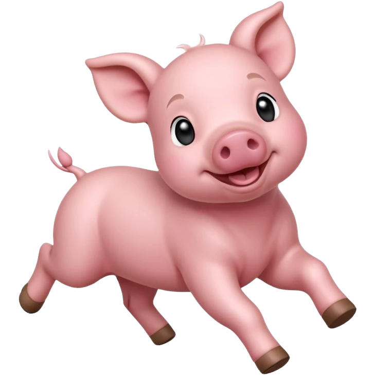 Running Piglet – small pig dashing with tiny hooves lifted emoji