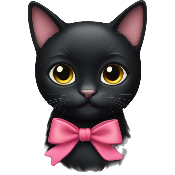 Black cat with bow emoji