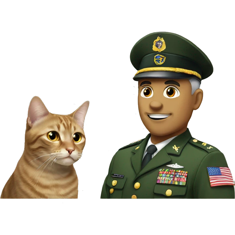 cat against military guy emoji