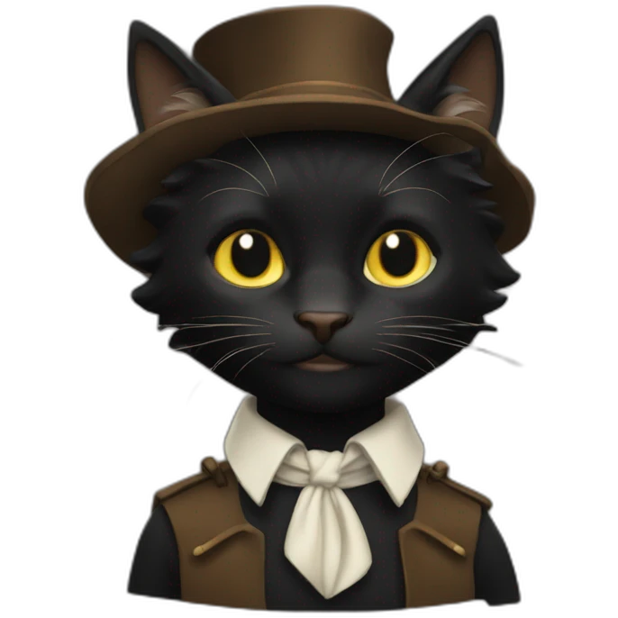 Chat noir marron emoji