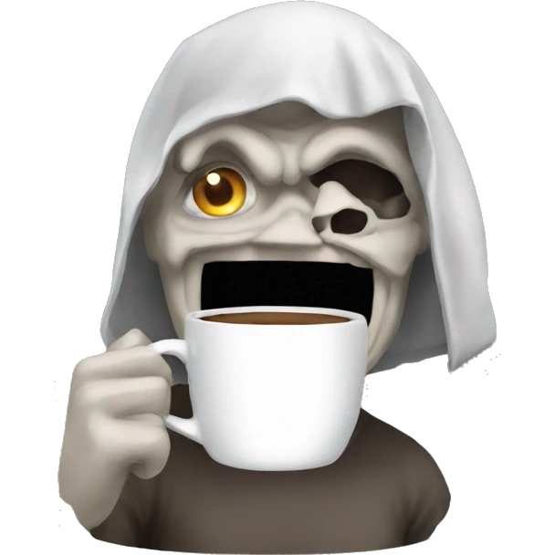 askull drinking coffee emoji emoji